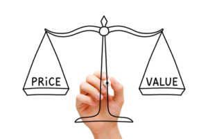 Price Value Balance Scale Concept