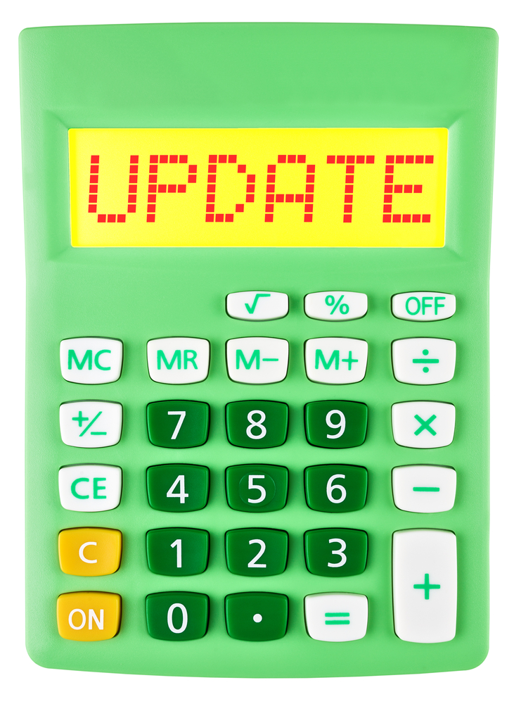 Calculator with UPDATE on display isolated