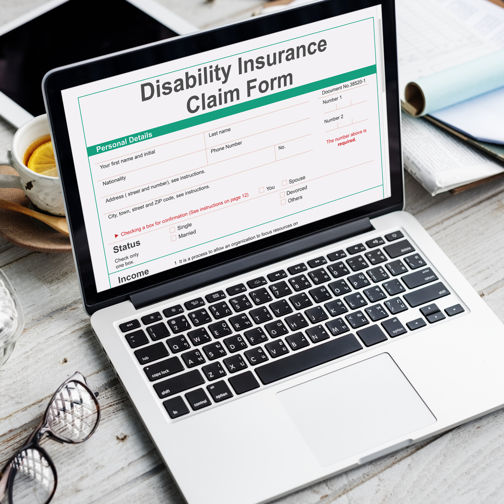 Disability Insurance Claim Form Document Concept