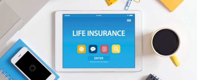 LIFE INSURANCE CONCEPT ON TABLET PC SCREEN