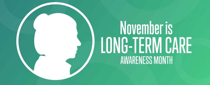 November is National Long-Term Care Awareness Month. Holiday concept. Template for background, banner, card, poster with text inscription. Vector EPS10 illustration