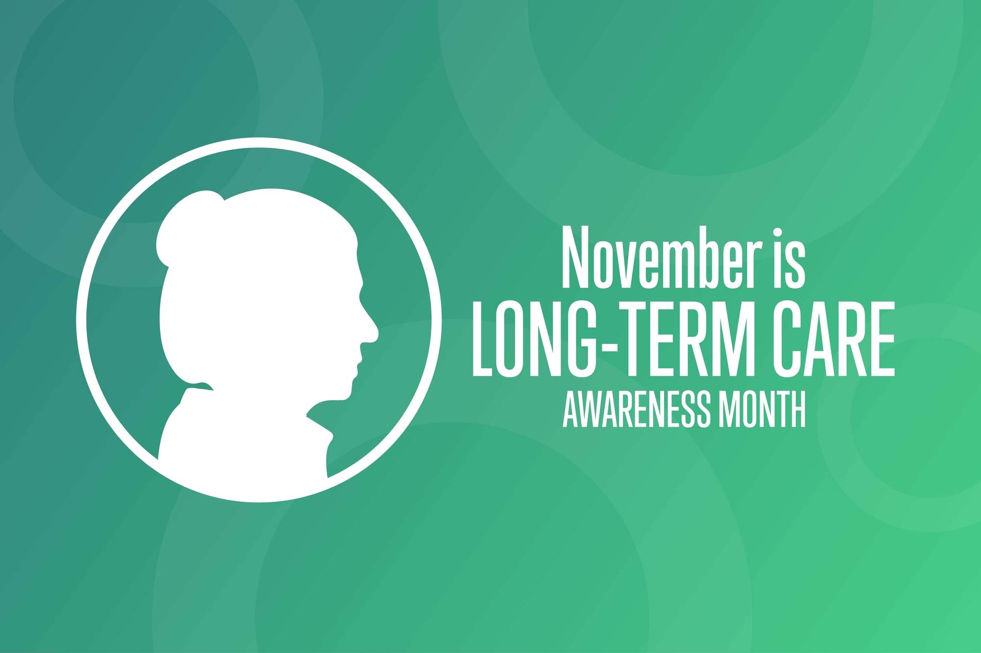 November is National Long-Term Care Awareness Month. Holiday concept. Template for background, banner, card, poster with text inscription. Vector EPS10 illustration