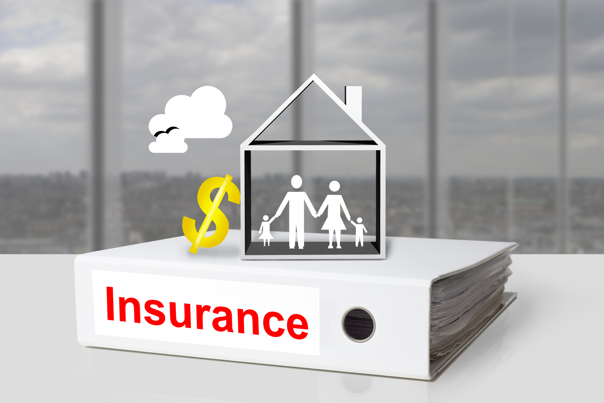 office binder insurance family home residential dollar symbol